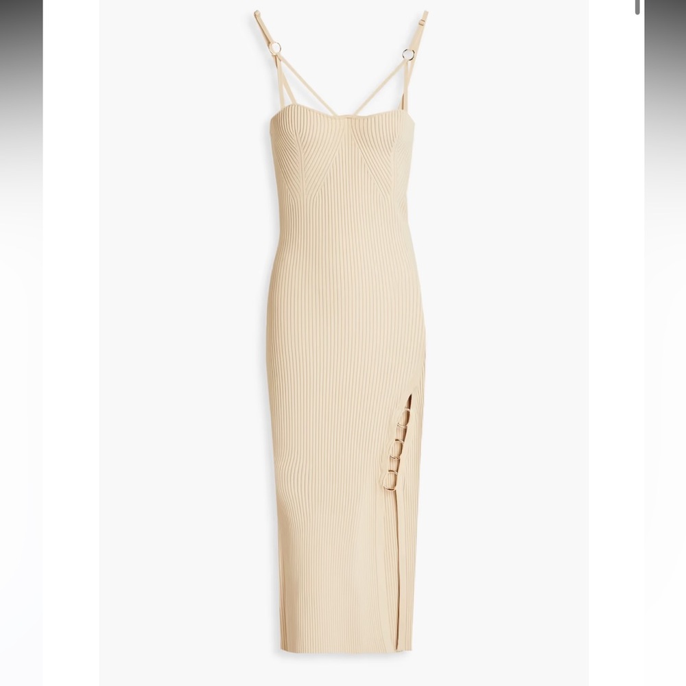 Nicholas - Jules Rib Knit Cage Dress w/ Rings - Xs